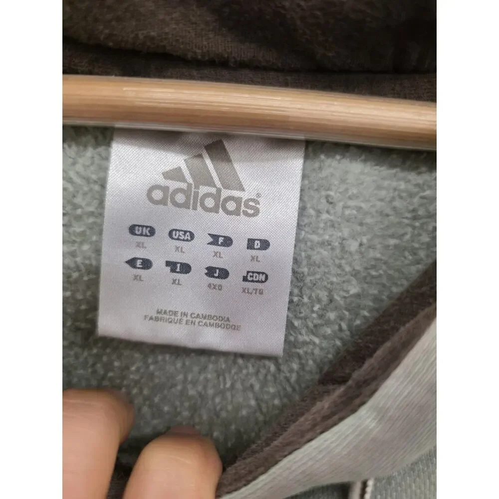 Adidas Green Distressed Washed Hoodie 2005 Mens Size XLarge